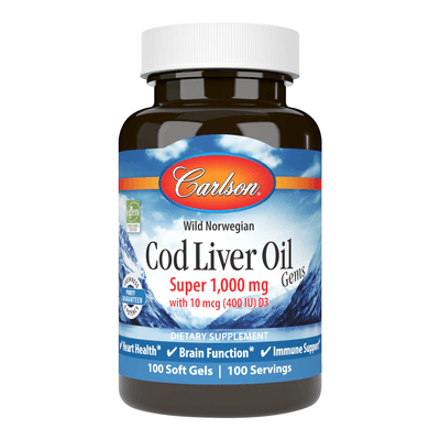 Cod Liver Oil Gems™, Super 1,000 mg (100 Softgels)