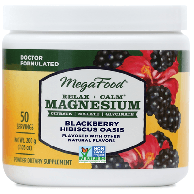 Relax + Calm Magnesium Powder-Blackberry Hibiscus Oasis Flavor (200 Grams)