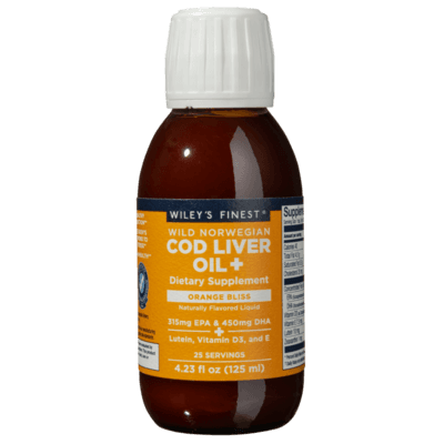 Wild Norwegian Cod Liver Oil+, Orange Bliss Flavor (125 Milliliters)